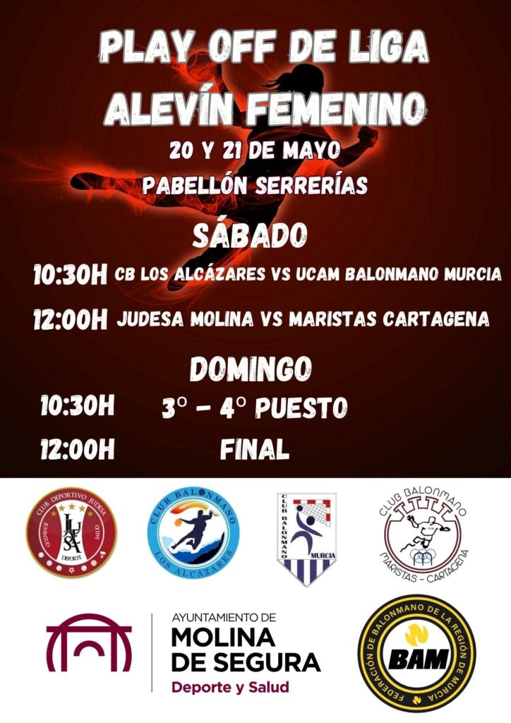 Deporte Molina Play off Liga alevín femenino balonmano 2023 Días 20 y 21 CARTEL
